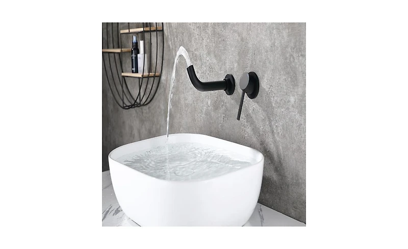 Wall-Mount Faucet for Bathroom Sink or Bathtub, Stylish and Space-Saving Design