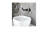 Wall-Mount Faucet for Bathroom Sink or Bathtub, Stylish and Space-Saving Design
