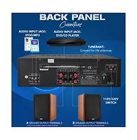 Pyle Home Theater Wireless Bluetooth Streaming Receiver Amplifier With Fm/Usb, 200 Watt