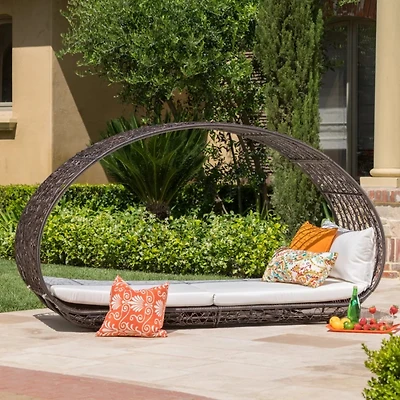 Streamdale Lavina Multibrown Wicker Daybed with Cushion