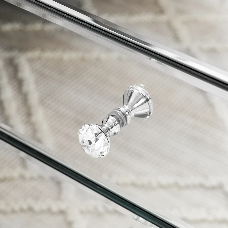 Streamdale Furniture Silver Mirror 3-Drawer Storage Cabinet