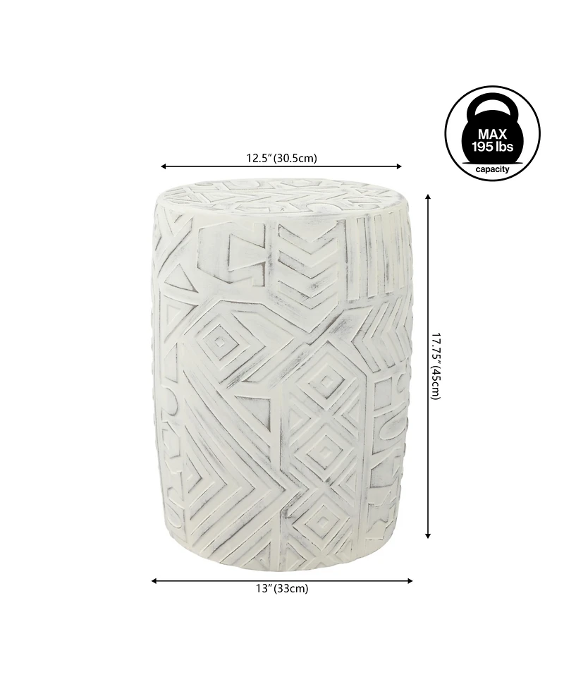 Jonathan Y Rafi Transitional Bohemian Geometric Drum Garden Stool