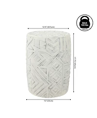 Jonathan Y Rafi Transitional Bohemian Geometric Drum Garden Stool