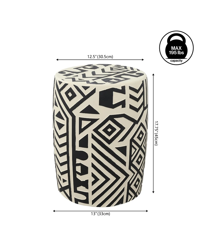 Jonathan Y Rafi Transitional Bohemian Geometric Drum Garden Stool