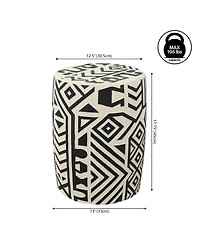 Jonathan Y Rafi Transitional Bohemian Geometric Drum Garden Stool