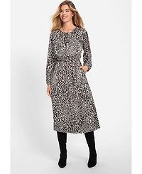 Olsen Women's Satin Effect Leo Midi Dress