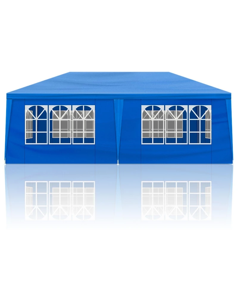 Slickblue Outdoor Party Tent with 6 Removable Sidewalls - Waterproof Canopy for Patio Weddings and Events