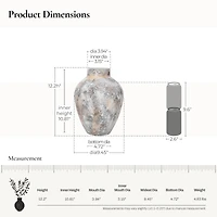 LuxenHome Marble White Inch Tall Stoneware Table Vase