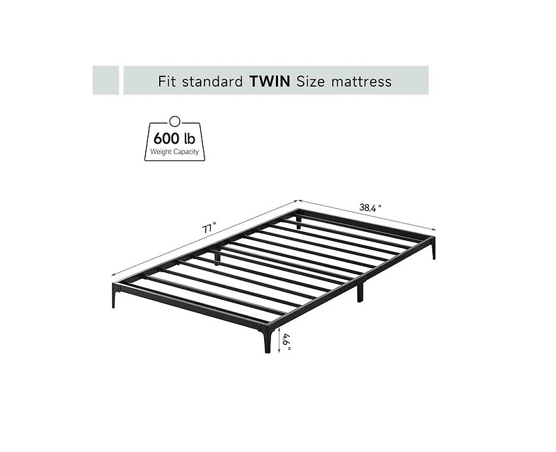 gaomon Bed Frame Heavy Duty Metal Mattress Foundation Platform Sturdy Steel Slat No Box Spring Needed, Easy Assembly, Noise Free