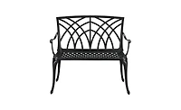 Slickblue 38-Inch Outdoor Aluminum Bench with Orchid Back in Black – Elegant and Durable Seating Solution for Patios and Gardens