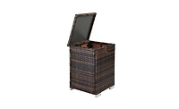 Slickblue Iron Frame Gas Bottle Storage Rattan Side Table - Brown Gradient