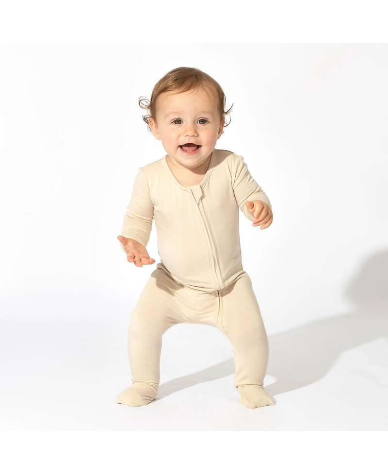Bellabu Bear Baby Boys or Girls, Oat Convertible Footie Pajama