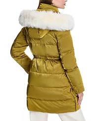 Julia & Stella by Maximilian Women's Puffer Coat with Shearling Trim