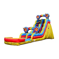 JumpOrange 19 Target Tall Water Slide with Detachable Deep Pool, Big Kids and Adults, Commercial Grade, Outdoor Backyard Water Park, Indoor Use, Summe