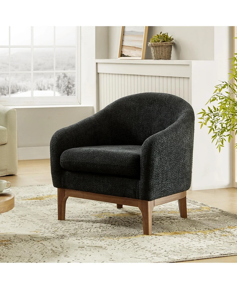 Hulala Home Augus Modern Boucle Armchair Chair with Adjustable Feet