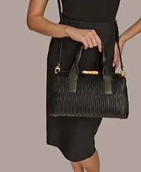 Donna Karan New York Amagansett Soft-Rolled Pleated Satchel with Sculpted Magnet Closure