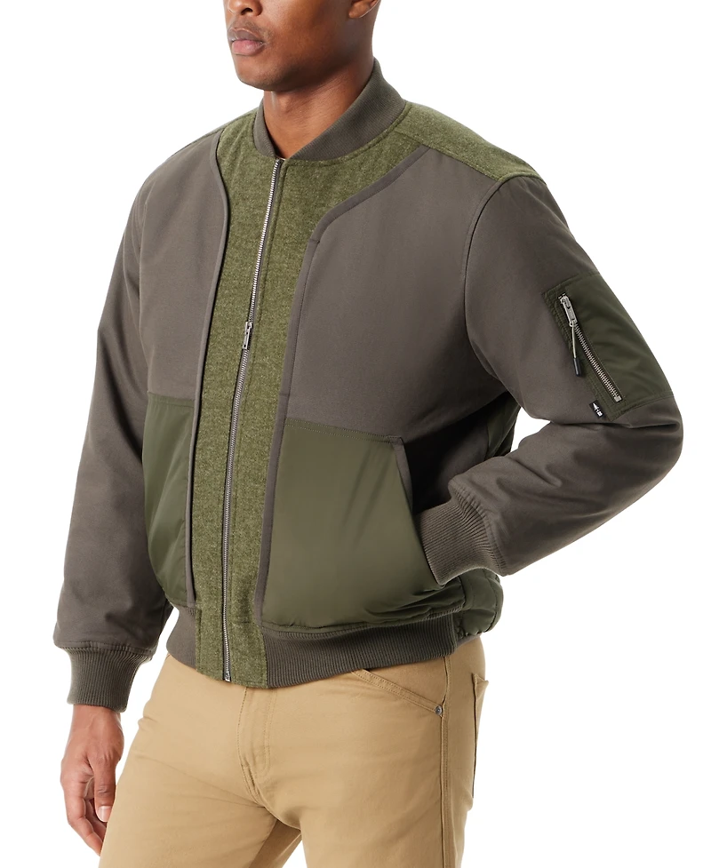 Bass Outdoor Men's Hero Mixed Media Zip-Front Bomber Jacket