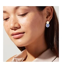 Ana Luisa Enamel Earrings - Mini Kinoko Marble Blue