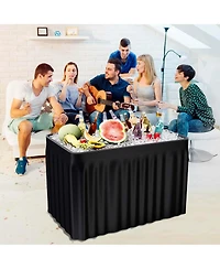 Costway 4 Foot Party Ice Folding Table Plastic with Matching Skirt