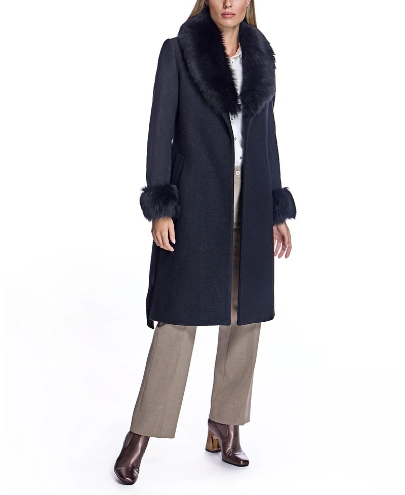 Julia & Stella by Maximilian Women's Wool Wrap Coat