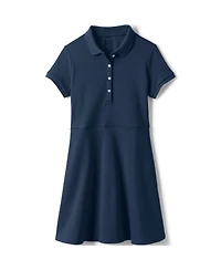 Lands' End Big Girls Short Sleeve Interlock Polo Dress