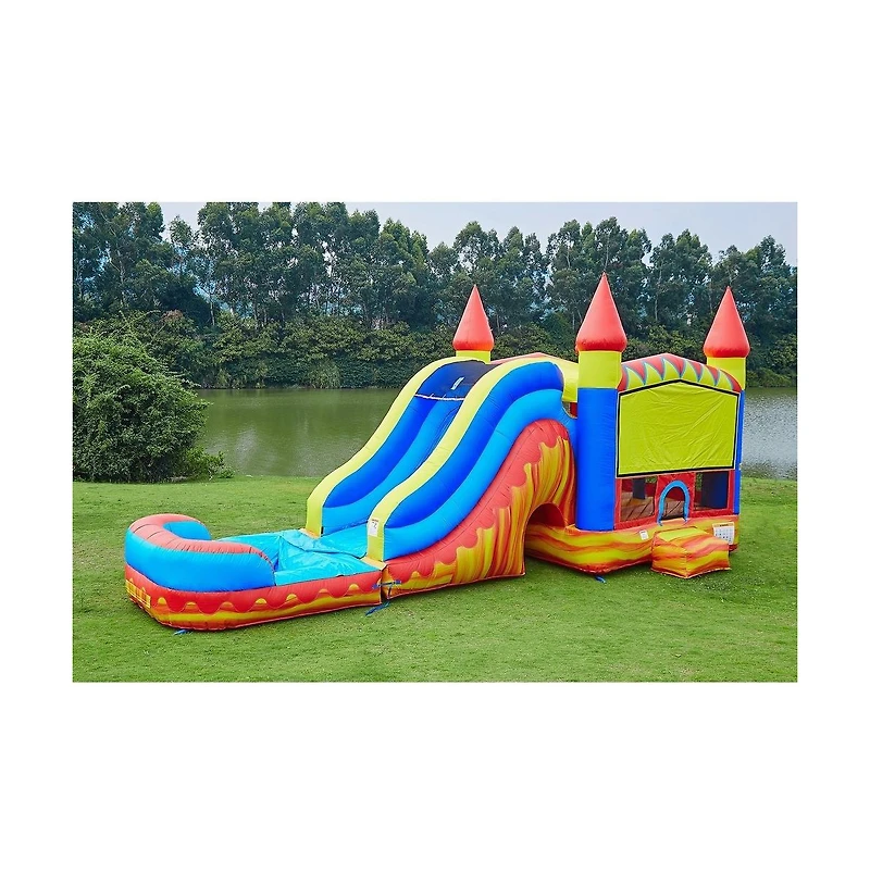 JumpOrange Commercial Grade Inflatable Turbo Blaze Titan Bounce House with Slide Combo and Blower, Party Combo Moonwalk, 100% Pvc Vinyl