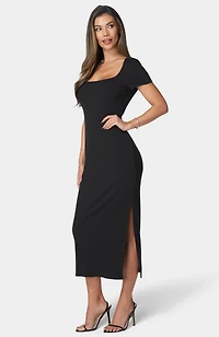 Bebe Women's Square Neck Maxi T-Shirt Dress