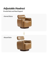 Hulala Home Rick Modern Swivel Chair with Adjustable Headrest