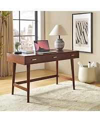 Hulala Home Toby Mid-Century Modern 48" Mid Century Modern Computer Desk with Cable Management