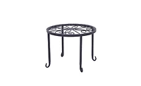 Slickblue 4-Tier Plant Shelves with Round Pattern Stylish Black Baking Paint Display for Indoor and Outdoor Plants