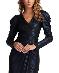 Tadashi Shoji Women's Garrison Draped Metallic Jersey Dress