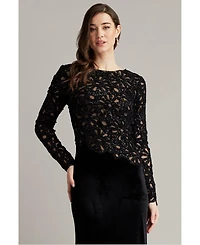 Tadashi Shoji Sinnott Chenille Embroidered Gown