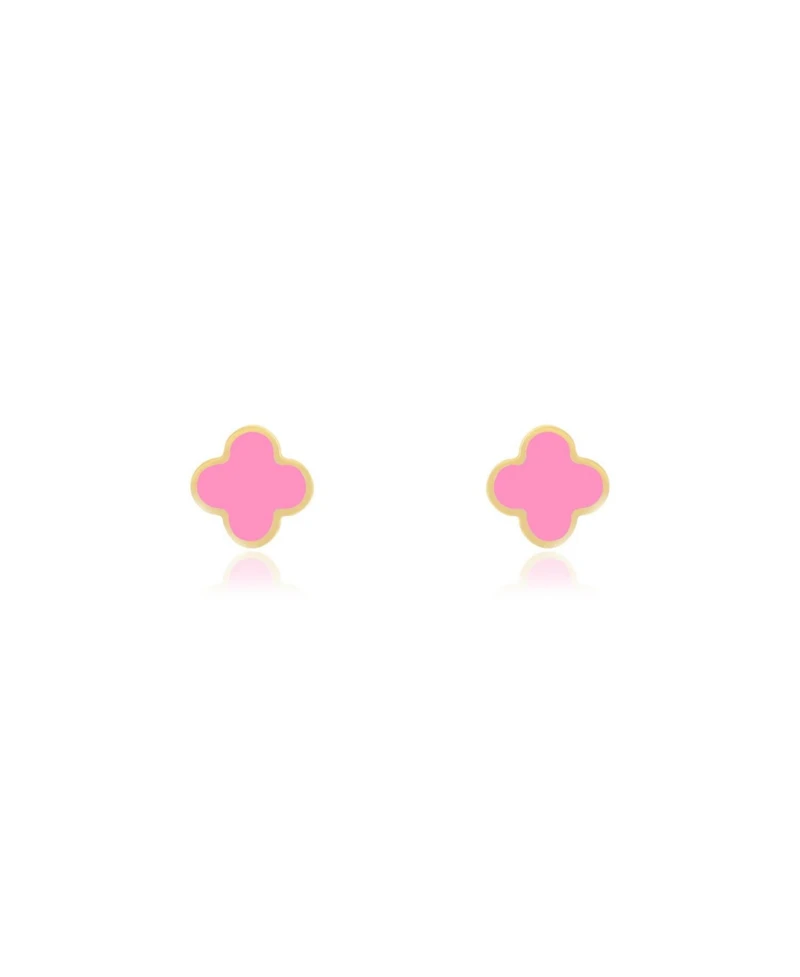 The Lovery Mini Bubblegum Pink Clover Stud Earrings