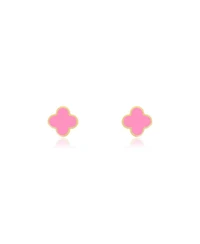 The Lovery Mini Bubblegum Pink Clover Stud Earrings