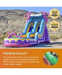 JumpOrange 15' Mystery Jungle Commercial Grade Water Slide with Detachable Deep Pool for Kids and Adults (with Blower), Outdoor Indoor, Wet Dry Use, T