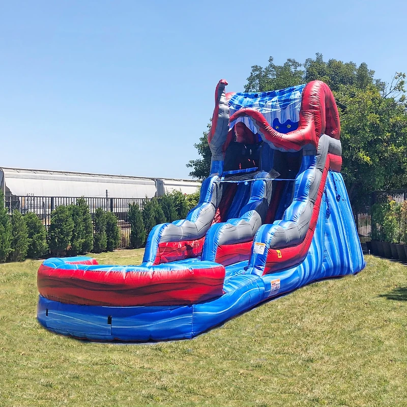 JumpOrange 15 Ocean Battle Tall Water Slide with Detachable Deep Pool, Big Kids and Adults, Commercial Grade, Outdoor Backyard Water Park, Indoor Use,