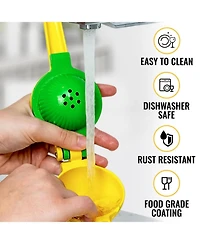 Metal 2-In-1 Lemon Squeezer Manual - Sturdy