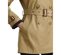 Lauren Ralph Women's Short Double-Breasted Belted Trench Coat