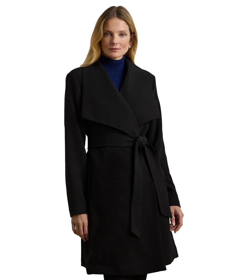 Lauren Ralph Lauren Women's Crepe Belted Wrap Coat