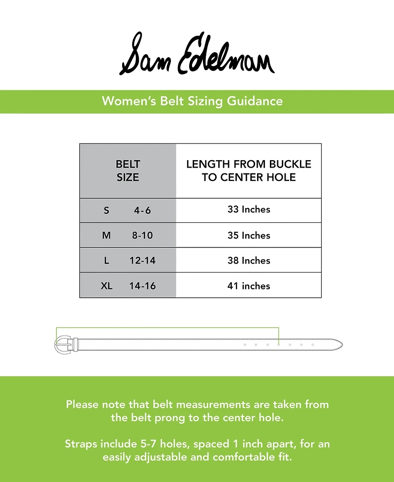 Sam Edelman Women's Double-e Hip Links Leather Belt