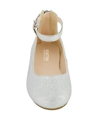 Kenneth Cole Little Girls Daisy Ethel Silver Ballet Flat