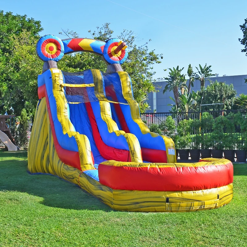 JumpOrange 15 Ft Target Water Slide Commercial Grade Inflatable with Detachable Deep Pool, Kids and Adults, Tall Blow Up Waterslide, Outdoor Indoor, W