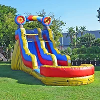 JumpOrange 15 Ft Target Water Slide Commercial Grade Inflatable with Detachable Deep Pool, Kids and Adults, Tall Blow Up Waterslide, Outdoor Indoor, W