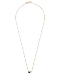 2-Pc. Set Lab-Created Ruby (1-1/2 ct. t.w.) & Lab-Created White Sapphire Pear Duo Pendant Necklace & Matching Stud Earrings in 14k Gold-Plated Sterlin