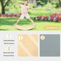 Wooden Wobble Balance Board Kids with Felt Layer
