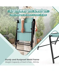 Sugift Patio Dining Chair Set of 2 with Armrests and Metal Frame