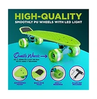 Hurtle 6'' Pp Deck Skateboard, Mini Cruiser Skateboard for Kids, Teens, and Adults