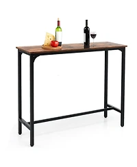 Sugift 48 Inch Outdoor Patio Dining Table with Steel Frame