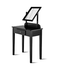 Sugift Vanity Dressing Table Stool Set with Large Makeup Mirror