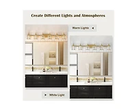 gaomon Crystal Gold Bathroom Vanity Light 6 Light Modern Bathroom Vanity Light Fixtures Over Mirror Modern Crystal Vanity Lighting